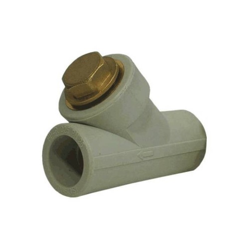 Фильтр PP-R сетчатый серый Дн 32 45гр внутренняя-наружная пайка VALFEX в Тюмени