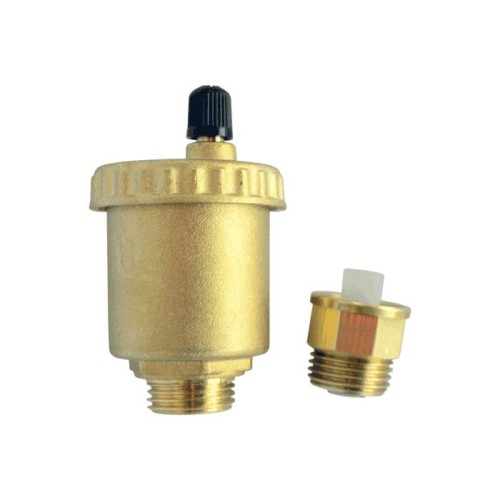 Воздухоотводчик автоматический латунный Ду-15 (1/2") Ру-10 НР (НАР) прямой с запорным клапаном Icma 707 в Тюмени