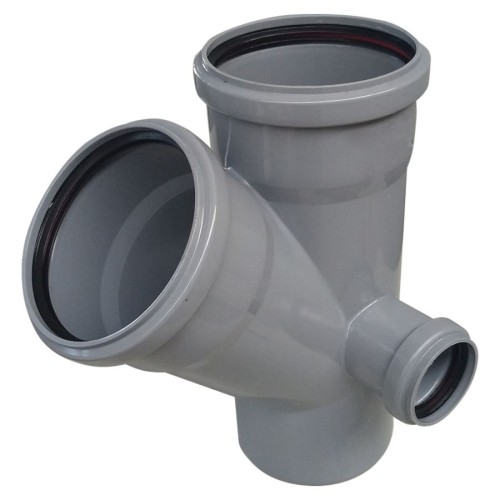 Крестовина PP-H двухплоскостная правая серая Дн 110-110-50 45гр б/нап в/к RTP (РосТурПласт) в Тюмени
