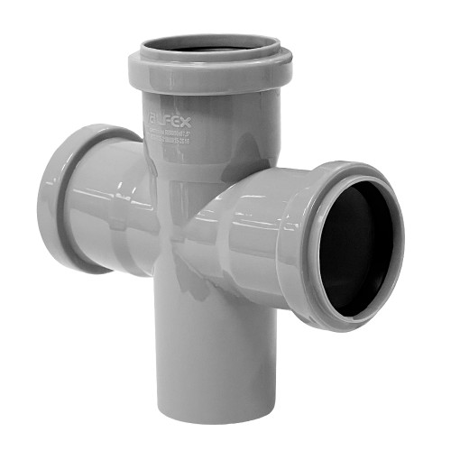 Крестовина PP-M одноплоскостная бесшумная белая Дн 110-110-110 87гр б/нап в/к RTP (РосТурПласт) в Тюмени