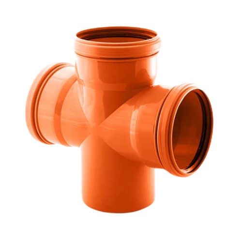 Крестовина PP-B одноплоскостная коричневая Дн 110-110-110-45гр б/нап в/к RTP (РосТурПласт) в Тюмени