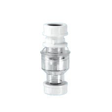 Клапан обратный PP-H горизонтальный компрессионный белый McAlpine 32 мм