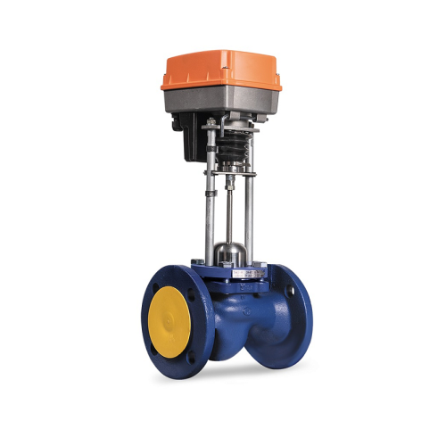 Клапан запорно-регулирующий чугуный односедельный с электроприводом фланцевый 1,6 МПа TRV Теплосила 100х350 мм в Тюмени