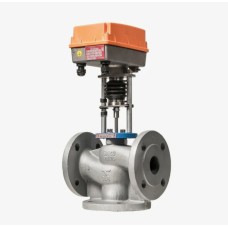 Клапан регулирующий чугуный смесительно-разделительный с электроприводом фланцевый 1,6 МПа TRV-3 Теплосила 40х200 мм