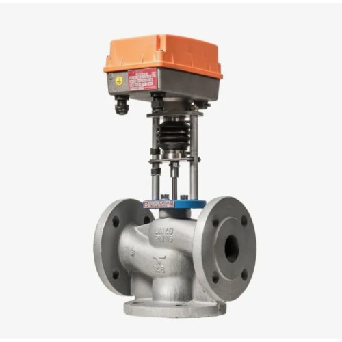 Клапан регулирующий чугуный смесительно-разделительный с электроприводом фланцевый 1,6 МПа TRV-3 Теплосила 50х230 мм в Тюмени