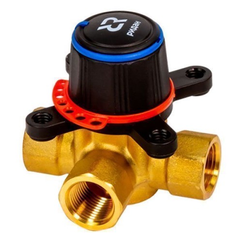 Клапан регулирующий латунный трехходовой с внутренней резьбой 1,0 МПа HRB-3R Ридан 40х115 мм 1 1/2" в Тюмени