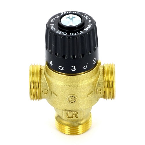 Клапан смесительный латунный термостатический трехходовой с наружной резьбой 0,5 МПа 353G Uni-Fitt 20 мм 3/4" в Тюмени