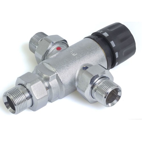 Клапан смесительный латунный термостатический с наружной резьбой-американкой 1,0 МПа TermoFar FAR 20 мм 3/4" в Тюмени