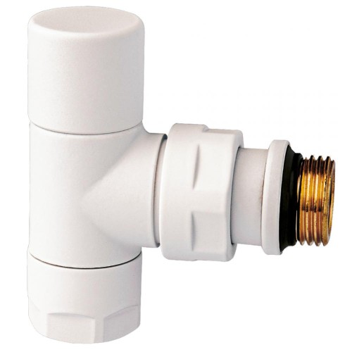 Клапан термостатический угловой Ду-15 (1/2") Ру-10 ВР-НР (ВН-НАР) белый серия E Oventrop в Тюмени