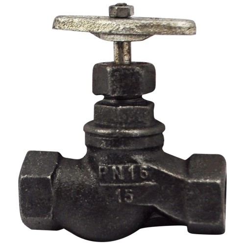 Клапан запорный чугунный с внутренней резьбой 1,6 МПа 15кч18п Китай 32х140 мм в Тюмени