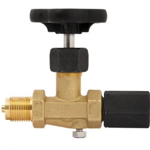 Клапан запорный игольчатый с маховиком стальной с внутренней-наружной резьбой 2,5 МПа ЭКОМЕРА 15 мм 1/2" в Тюмени