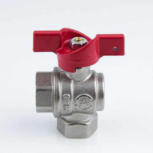 Кран запорный латунный угловой полнопроходной с ручкой-бабочкой ВР-американка Ру 40 BV.522 MVI 20 мм 3/4" в Тюмени