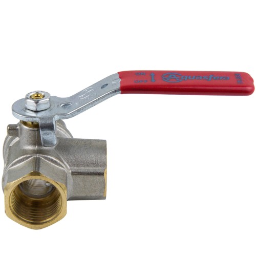 Кран запорный латунный трехходовой стандартнопроходной с ручкой-рычагом ВР (ВН) Ру 25 Ideal 128 Itap 15 мм 1/2" в Тюмени