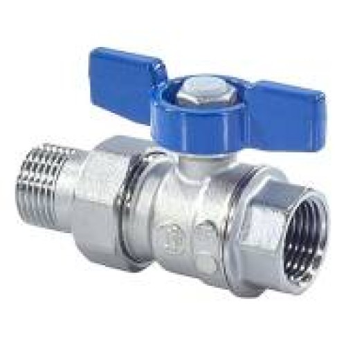 Кран запорный латунный полнопроходной с ручкой-бабочкой ВР-американка Ру 35 R859 Giacomini 15х74 мм 1/2" в Тюмени