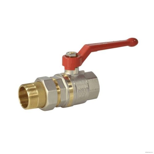 Кран запорный латунный полнопроходной с ручкой-рычагом ВР-американка Ру 40 Dist Стандарт Dist 15 мм 1/2" в Тюмени