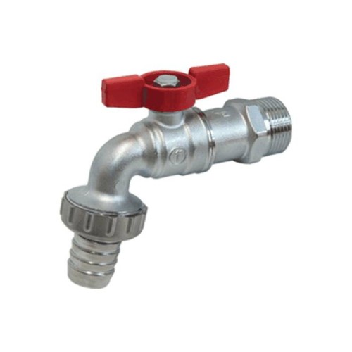 Кран водоразборный латунный стандартнопроходной с ручкой-бабочкой НР-штуцер Ру 10,5 R620 Giacomini 15х82 мм 1/2" в Тюмени