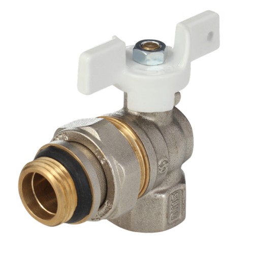 Кран запорный латунный угловой полнопроходной с ручкой-бабочкой ВР-американка Ру 40 Aquasfera Standard 1128 Aquasfera 15 мм 1/2" в Тюмени