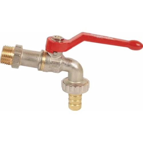 Кран водоразборный латунный стандартнопроходной с ручкой-рычагом НР-штуцер Ру 40 RTP (РосТурПласт) 14 мм 1/2" в Тюмени