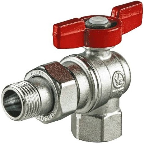 Кран шаровый латунный угловой полнопроходной с ручкой-бабочкой ВР-американка Ру 16 R789 Giacomini 15х79 мм 1/2" в Тюмени