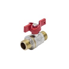 Кран запорный латунный полнопроходной с ручкой-бабочкой ВР-НР Ру 40 BV.514 MVI 15 мм 1/2"