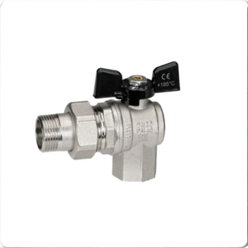 Кран шаровый латунный угловой полнопроходной с ручкой-бабочкой ВР-американка Ру 40 Bugatti 594 Bugatti 15 мм 1/2" в Тюмени