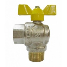 Кран запорный латунный полнопроходной с ручкой-бабочкой ВР-НР Ру 5 R780 Giacomini 15х50 мм 1/2"