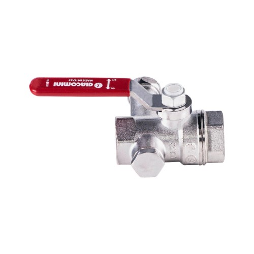 Кран шаровый латунный со спускником стандартнопроходной с ручкой-рычагом ВР (ВН) Ру 42 R250DS Giacomini 15х59 мм 1/2" в Тюмени