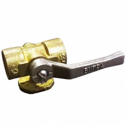 Кран латунный трехходовой стандартнопроходной для манометра с фланцем и ручкой ВР-НР Ру 16 Icma 15 мм 1/2" в Тюмени