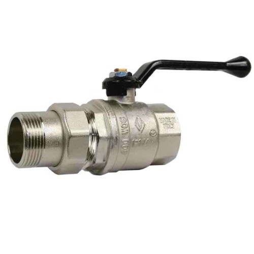 Кран запорный латунный стандартнопроходной с ручкой-рычагом ВР-НР Ру 40 Bugatti 605 Bugatti 15 мм 1/2" в Тюмени