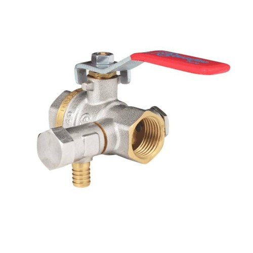 Кран запорный латунный со спускником полнопроходной с ручкой-рычагом ВР (ВН) Ру 25 Ideal 115 Itap 15 мм 1/2" в Тюмени