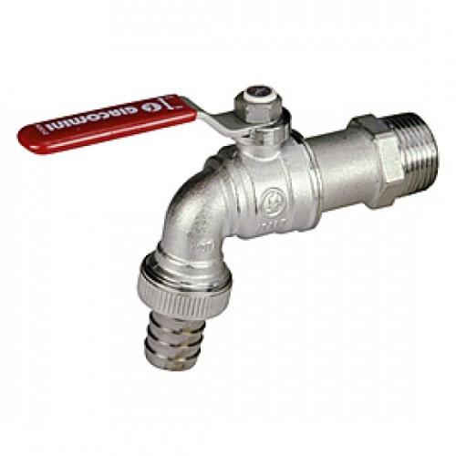 Кран водоразборный латунный стандартнопроходной с ручкой-рычагом НР-штуцер Ру 10,5 R621 Giacomini 15х82 мм 1/2" в Тюмени