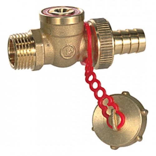 Кран шаровый латунный сливной стандартнопроходной со штуцером НР Ру 10 R608 Giacomini 15х78 мм 1/2" в Тюмени