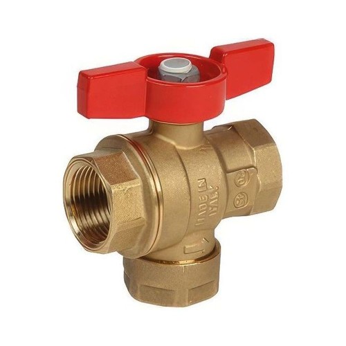 Кран запорный латунный с фильтром полнопроходной с ручкой-бабочкой ВР (ВН) Ру 32 R701 Giacomini 15 мм 1/2" в Тюмени