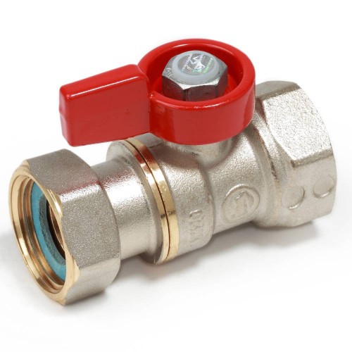 Кран запорный латунный стандартнопроходной с ручкой-флажком ВР-накидная гайка Ру 16 R251 Giacomini 15х68 мм 1/2" в Тюмени