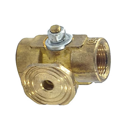 Кран латунный трехходовой стандартнопроходной для манометра с фланцем без ручки ВР (ВН) Ру 16 11Б18БК, КПТ ВИПРА 15 мм 1/2" в Тюмени