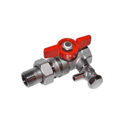 Кран шаровый латунный переходный со спускником стандартнопроходной с ручкой-бабочкой ВР-американка Ру 42 R259DS Giacomini 15х93 мм 3/4" в Тюмени