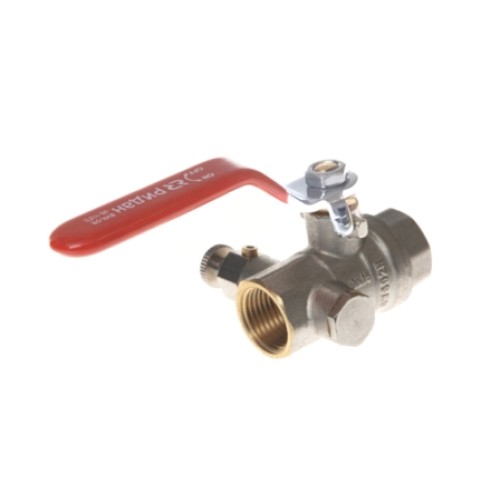 Кран латунный со спускником полнопроходной с ручкой-рычагом ВР (ВН) Ру 40 BVR-DR Ридан 15 мм 1/2" в Тюмени