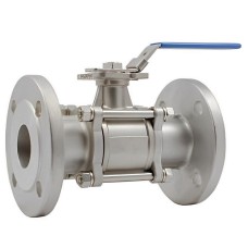 Кран запорный нержавеющий фланцевый полнопроходной ручка-рычаг Ру 40 AISI 316 BV18 АДЛ 20 мм