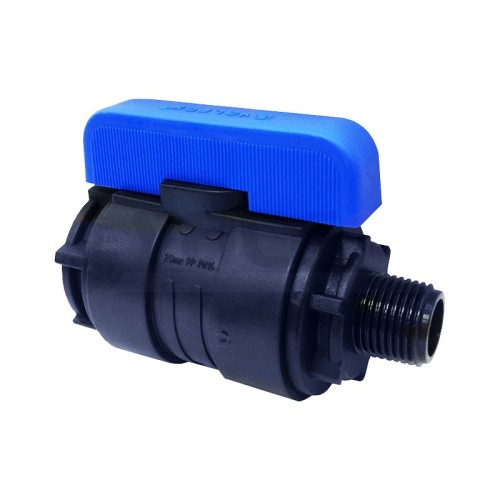 Компрессионный кран ПНД Ду-26 (3/4"-1") ВР-НР (ВН-НАР) Ру-16 VALFEX в Тюмени