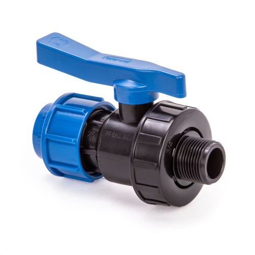 Компрессионный кран ПНД Дн 20-1/2" Ру-10 НР (НАР) RTP (РосТурПласт) в Тюмени