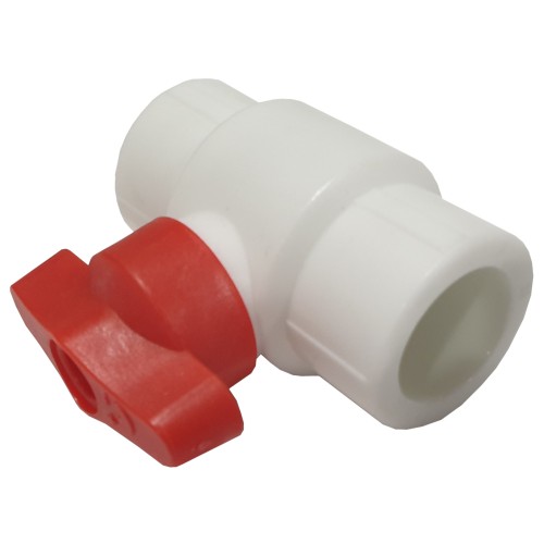 Кран полипропиленовый PP-R запорный прямой стандартнопроходной с внутренней пайкой ручка-бабочка Ру 25 RTP (РосТурПласт) 25 мм ГОСТ 32415-2013 в Тюмени