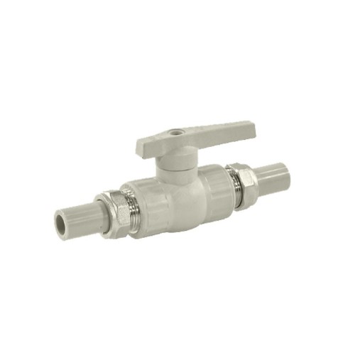 Кран полипропиленовый PP-R запорный прямой полнопроходной с внутренней пайкой серый ручка-рычаг Ру 25 VALFEX 32 мм 1 1/4" ГОСТ 32415-2013 в Тюмени