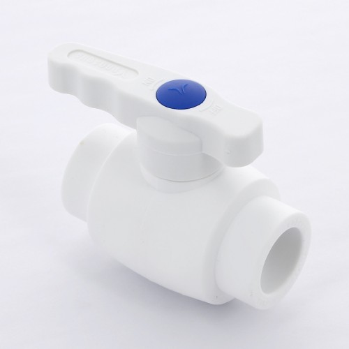 Кран полипропиленовый PP-R запорный прямой стандартнопроходной с внутренней пайкой белый ручка-рычаг Ру 25 VALFEX 20 мм ГОСТ 32415-2013 в Тюмени