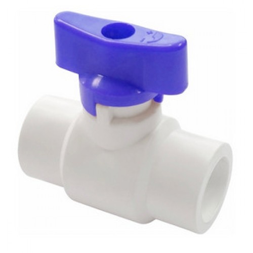 Кран полипропиленовый PP-R запорный прямой стандартнопроходной с внутренней пайкой синий ручка-бабочка Ру 25 RTP (РосТурПласт) 20 мм ГОСТ 32415-2013 в Тюмени