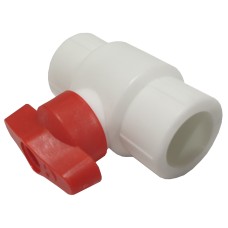 Кран полипропиленовый PP-R запорный прямой стандартнопроходной с внутренней пайкой ручка-бабочка Ру 25 RTP (РосТурПласт) 20 мм ГОСТ 32415-2013