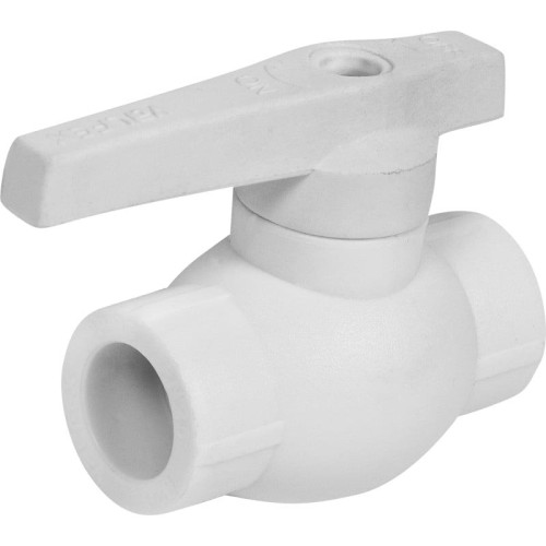 Кран полипропиленовый PP-R запорный прямой стандартнопроходной с внутренней пайкой белый ручка-рычаг Ру 25 VALFEX 40 мм ГОСТ 32415-2013 в Тюмени