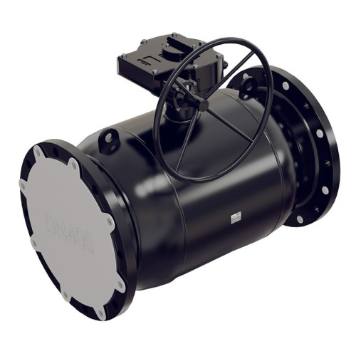 Кран запорный стальной фланцевый с редуктором полнопроходной Ст20 КШ.Ф.П. ALSO 400х990 мм