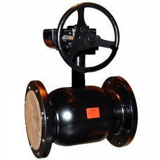 Кран запорный стальной фланцевый с редуктором стандартнопроходной Ст20 КШТ.12. АДЛ 500х996 мм