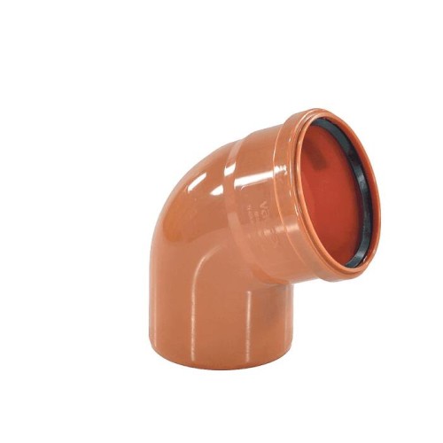 Отвод НПВХ (ПВХ) с раструбом Дн 160 67гр коричневый безнапорный в/к Ostendorf KGB в Тюмени