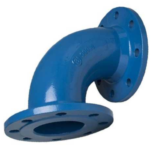 Отвод фланцевый ОФ Ду-100 45 градусов (L=140) ВЧШГ с ЦПП цинк+AL ГОСТ ISO 2531-2012 в Тюмени